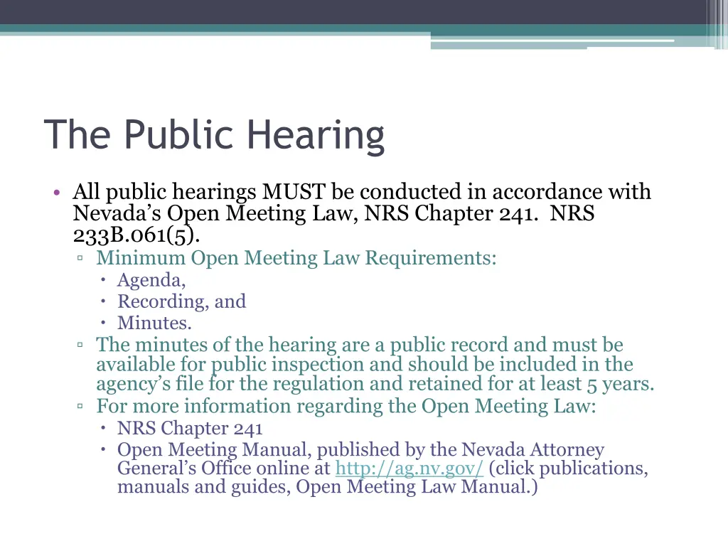 the public hearing