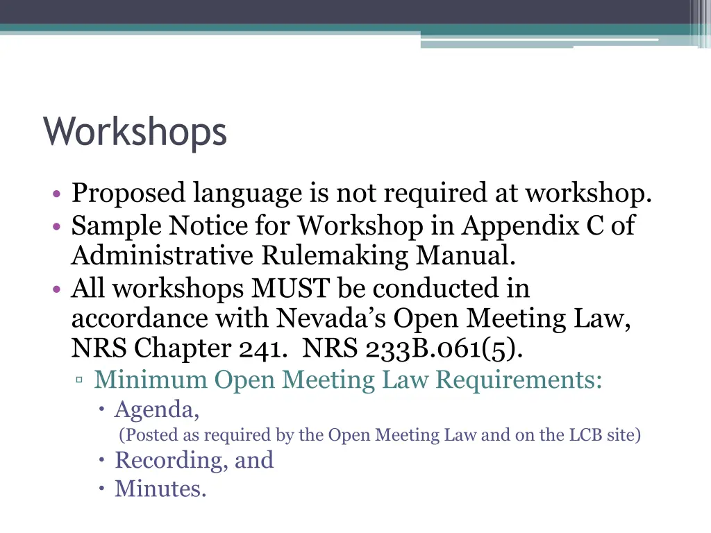 workshops