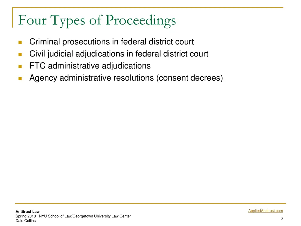 four types of proceedings