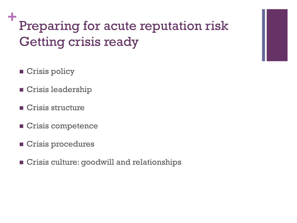 preparing for acute reputation risk getting