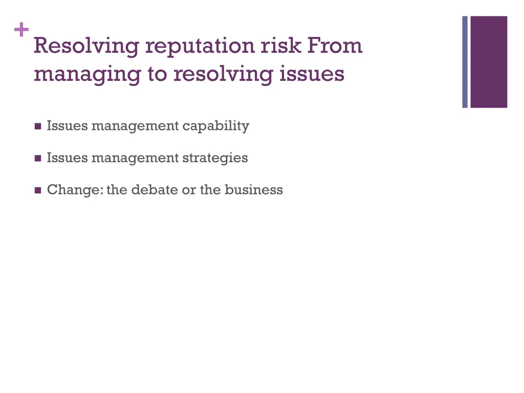 resolving reputation risk from managing