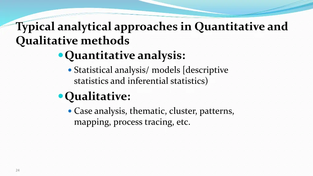 typical analytical approaches in quantitative