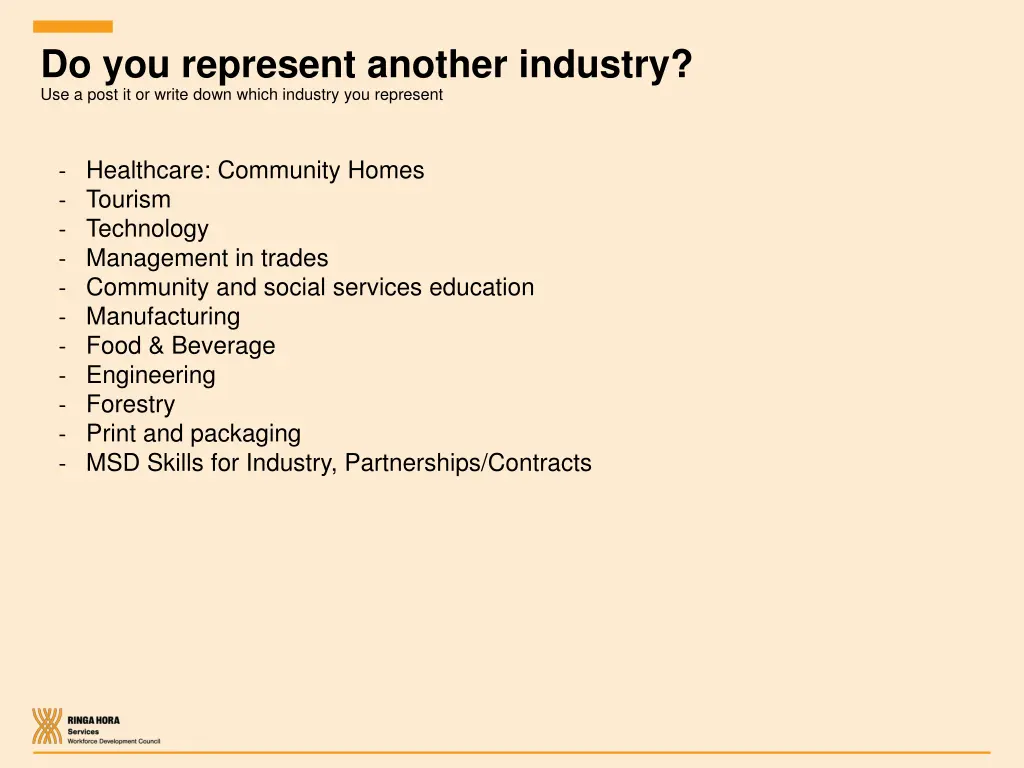 do you represent another industry use a post