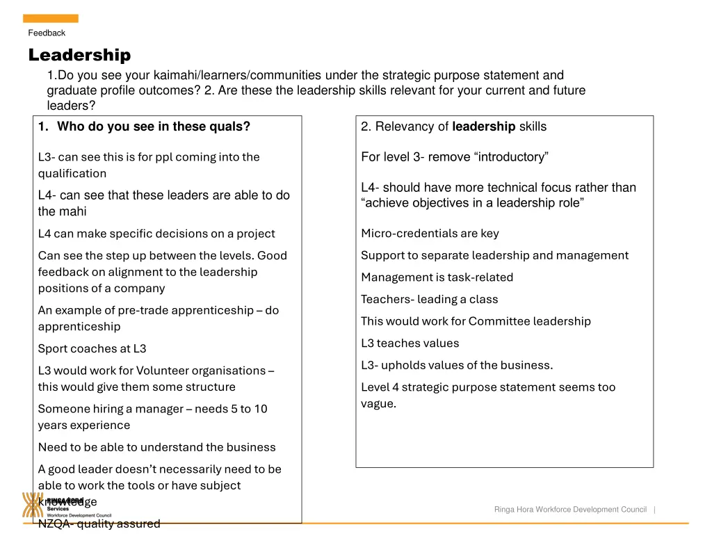feedback leadership 1 do you see your kaimahi