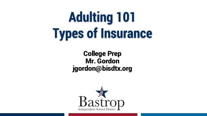 adulting 101 types of insurance