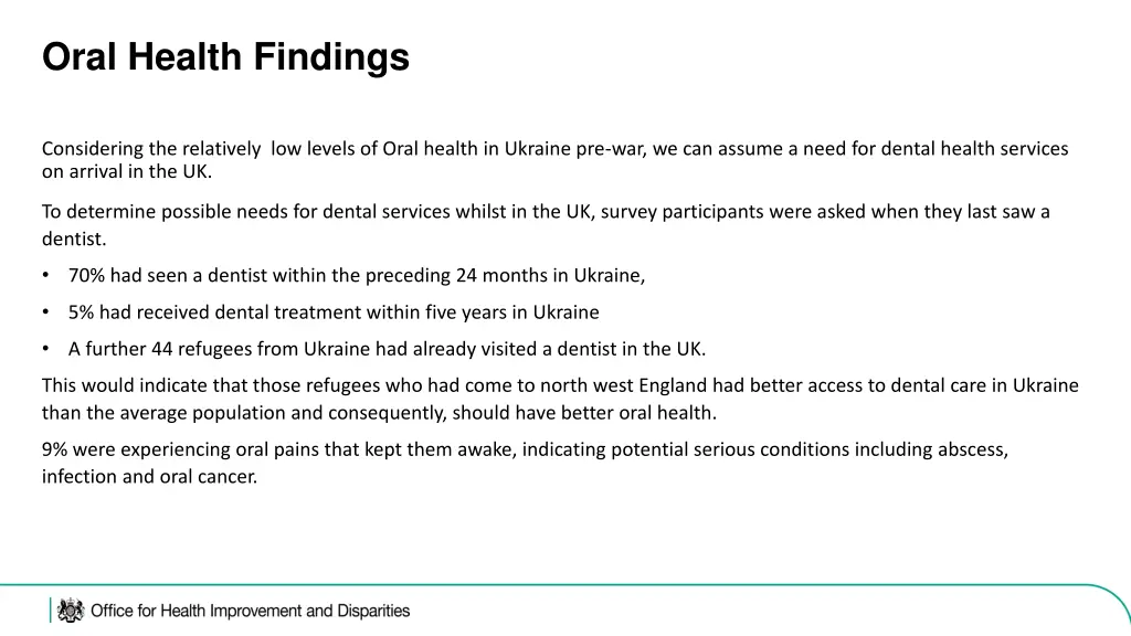 oral health findings