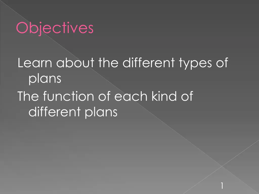 objectives