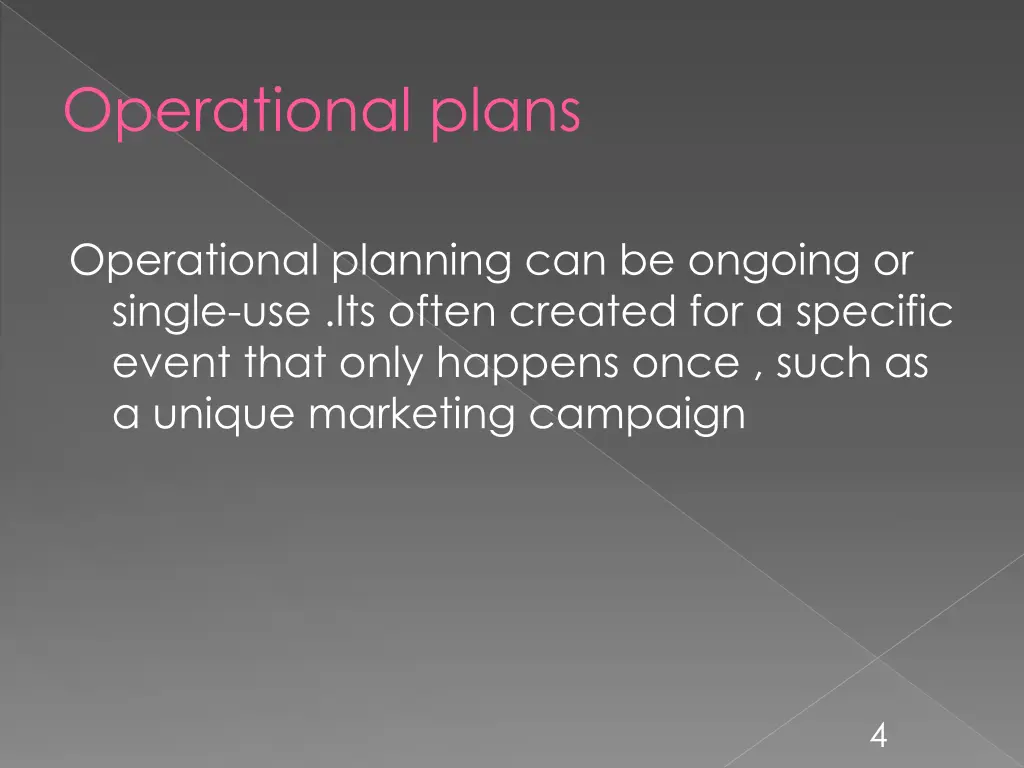 operational plans