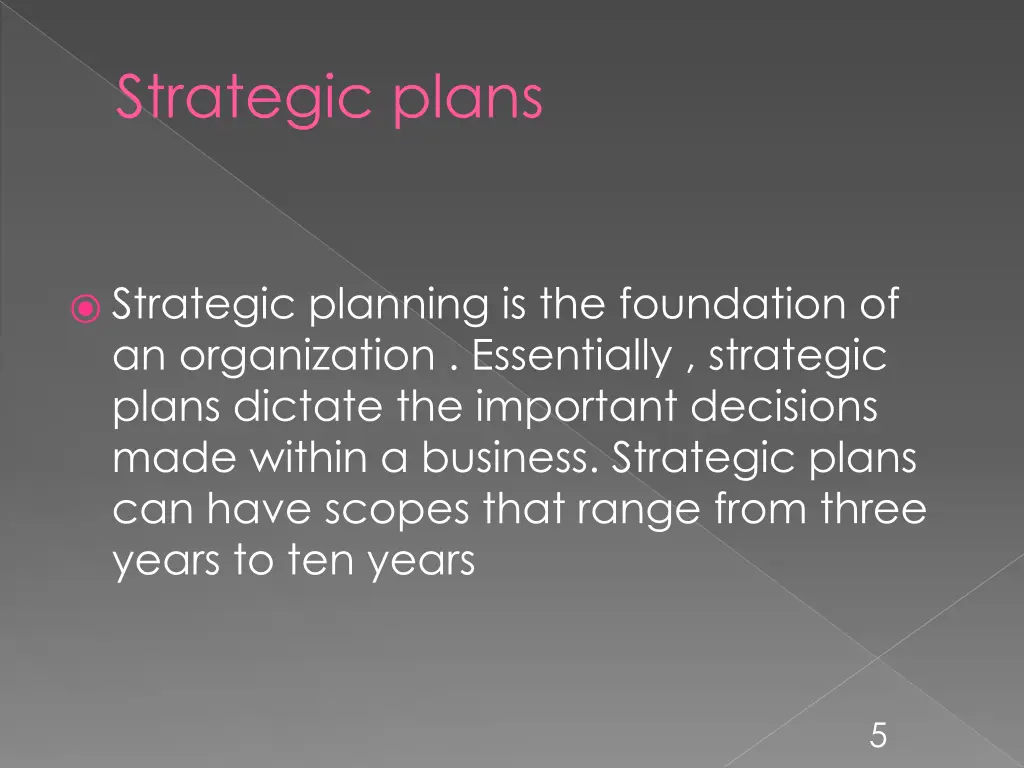 strategic plans