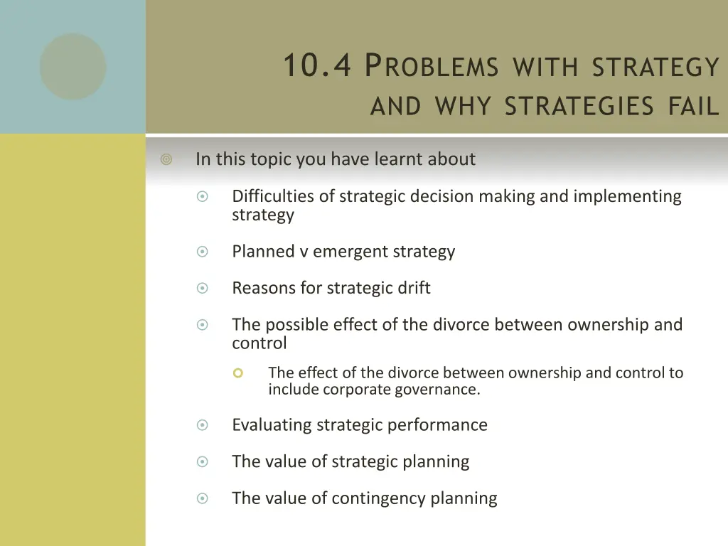 10 4 p roblems with strategy and why strategies