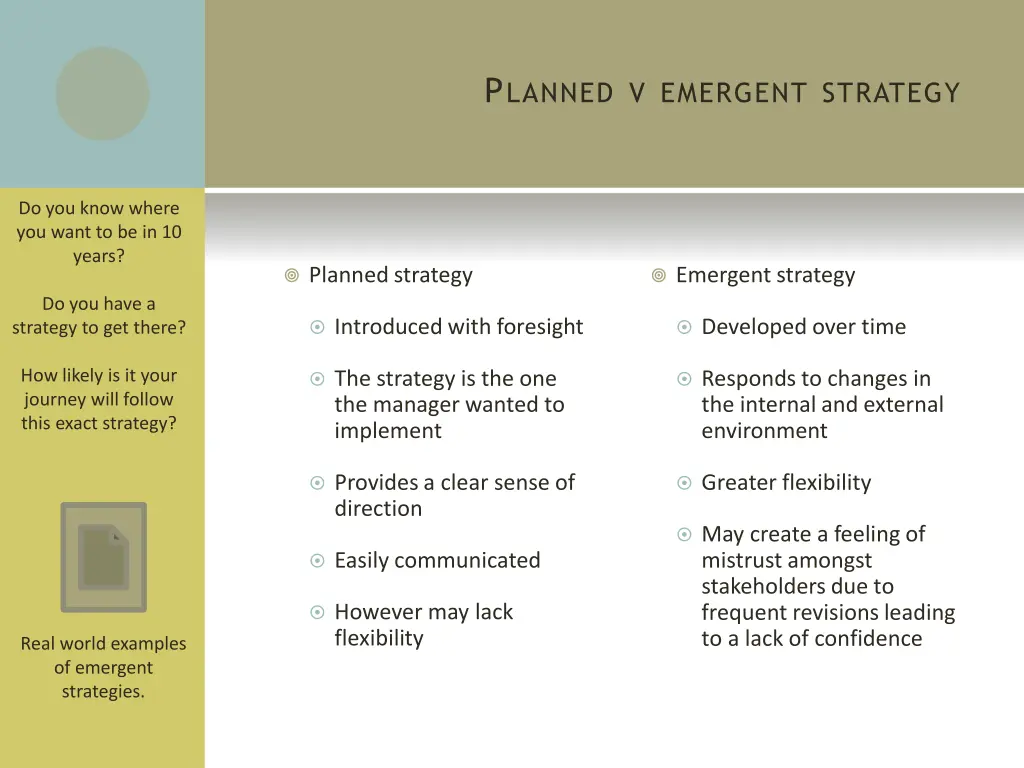p lanned v emergent strategy