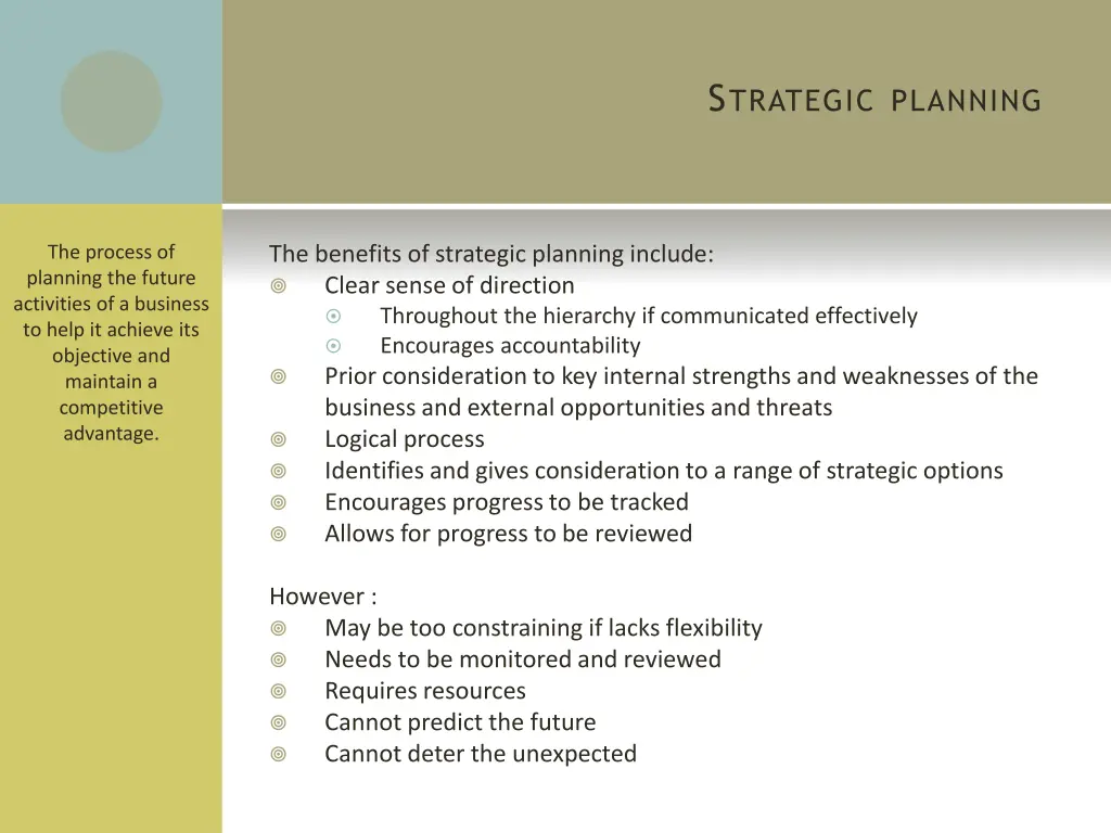 s trategic planning