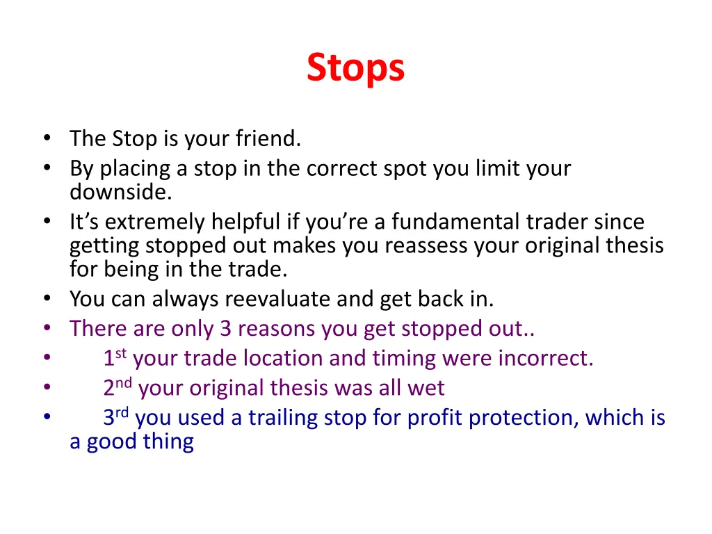 stops