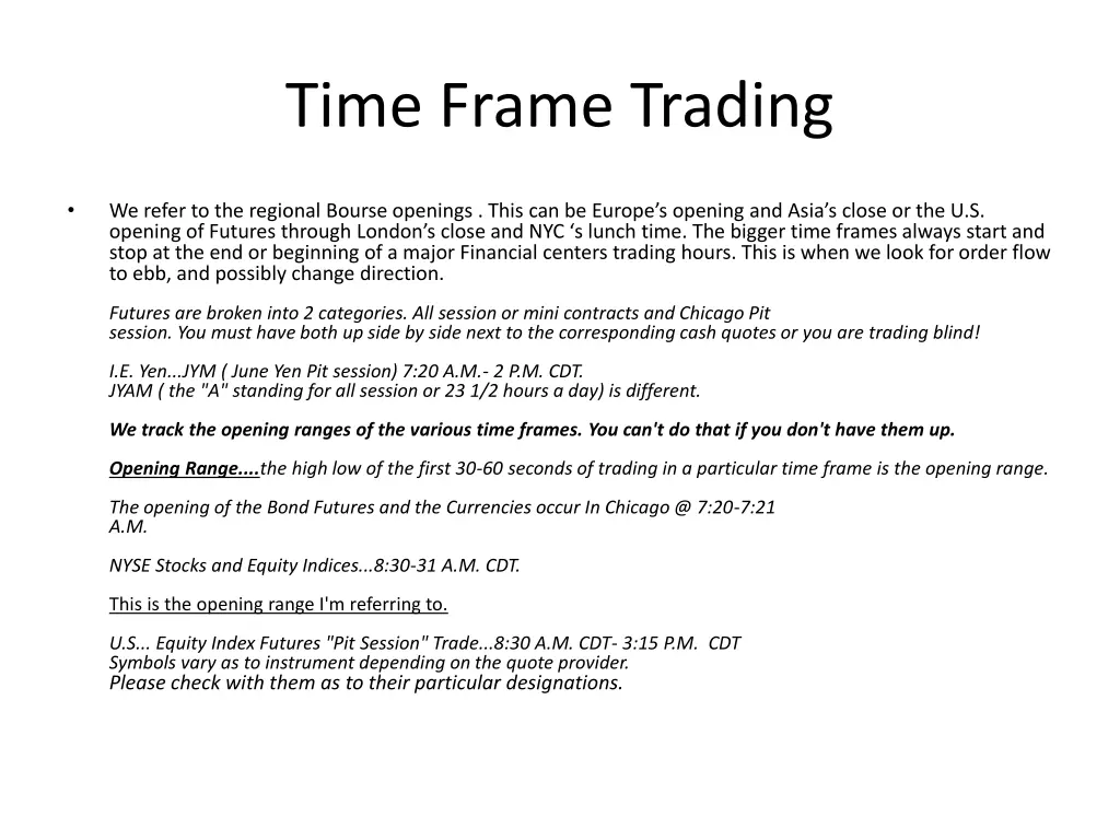 time frame trading