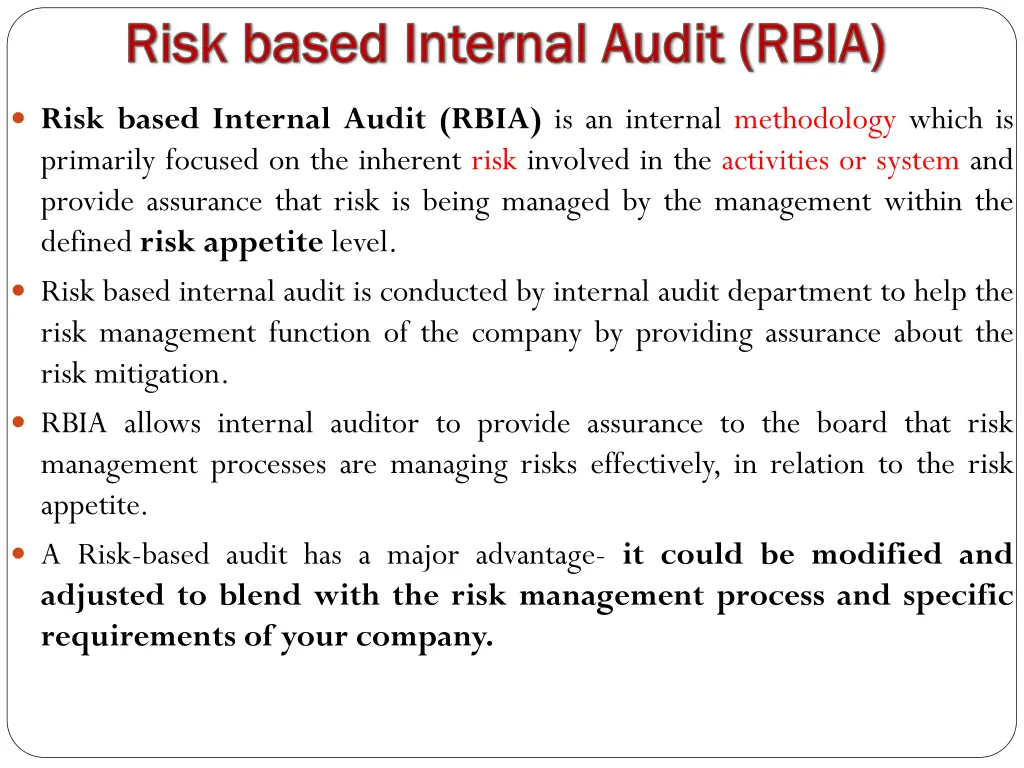 risk based internal audit risk based internal