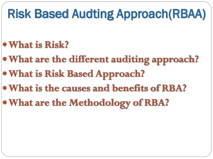 risk based risk based audting