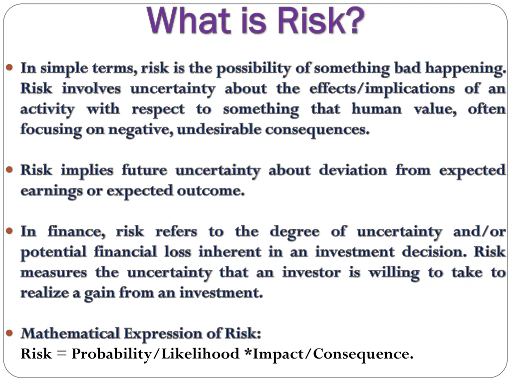 what is risk what is risk