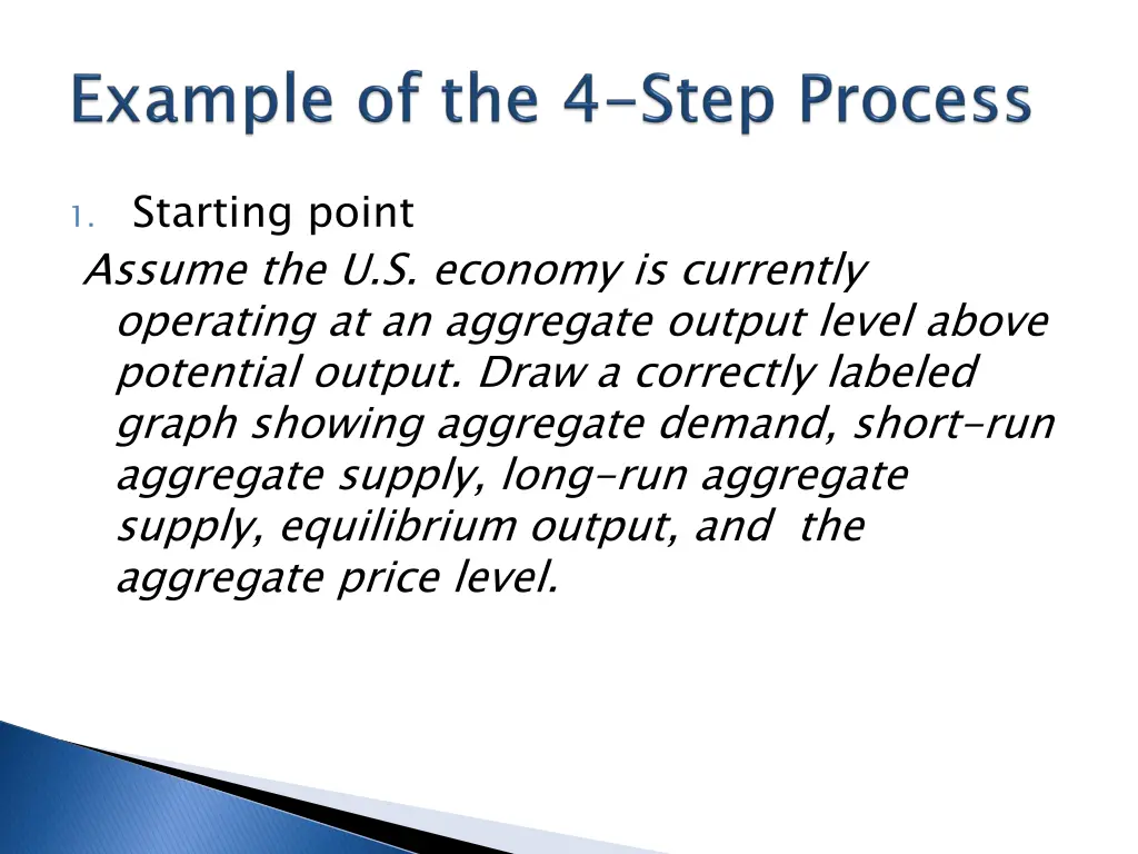 1 starting point assume the u s economy