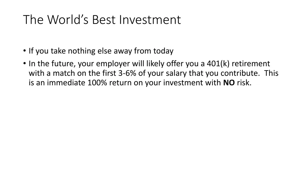 the world s best investment