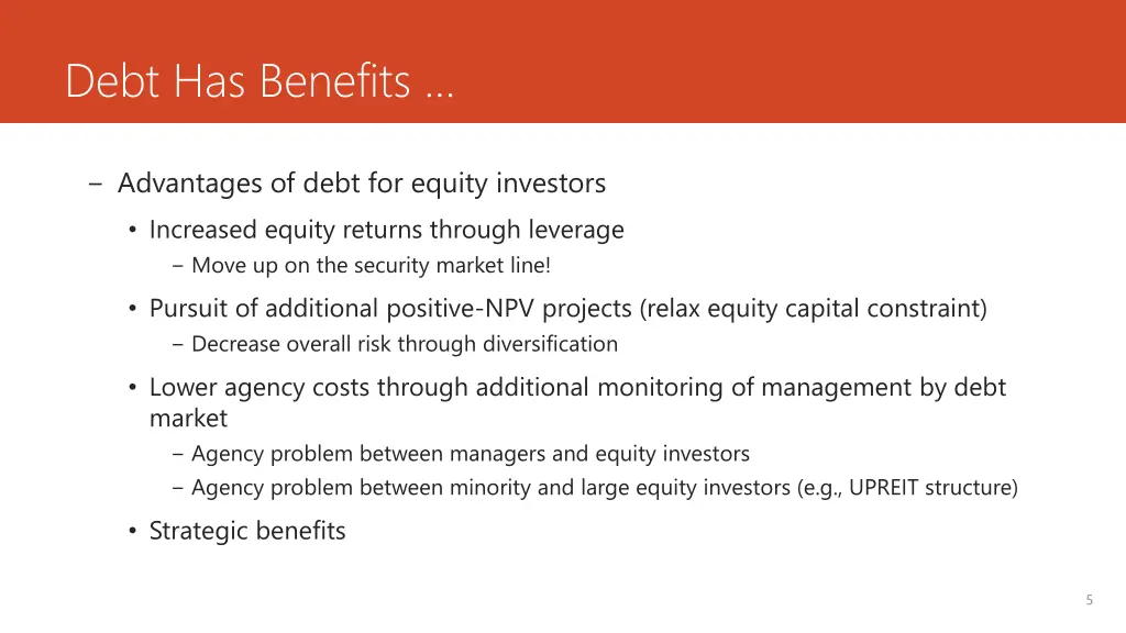 debt has benefits