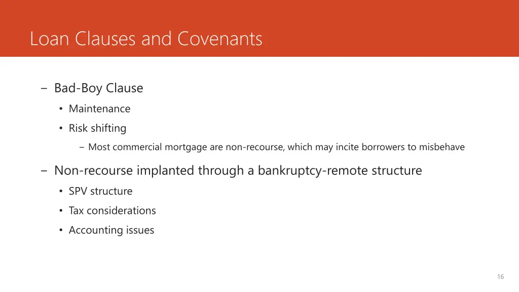 loan clauses and covenants 1