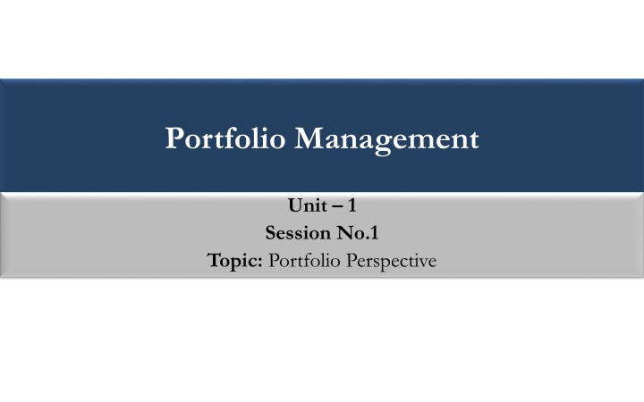 portfolio management