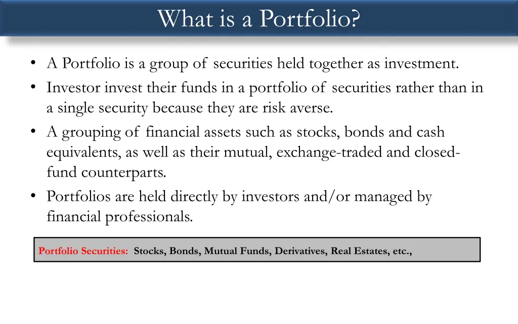 what is a portfolio