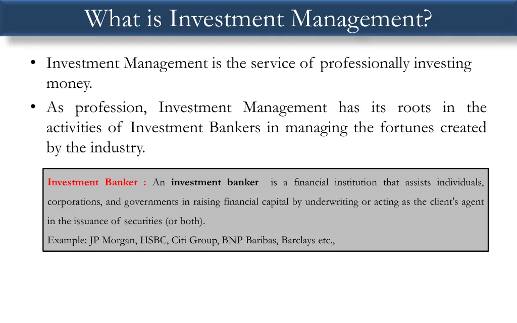 what is investment management