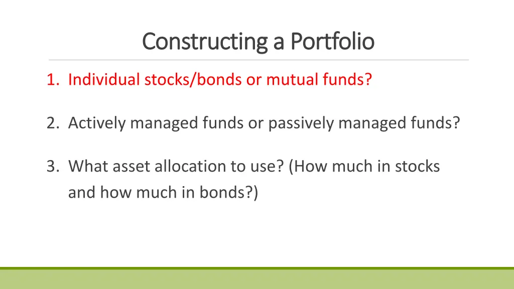 constructing a portfolio constructing a portfolio 1