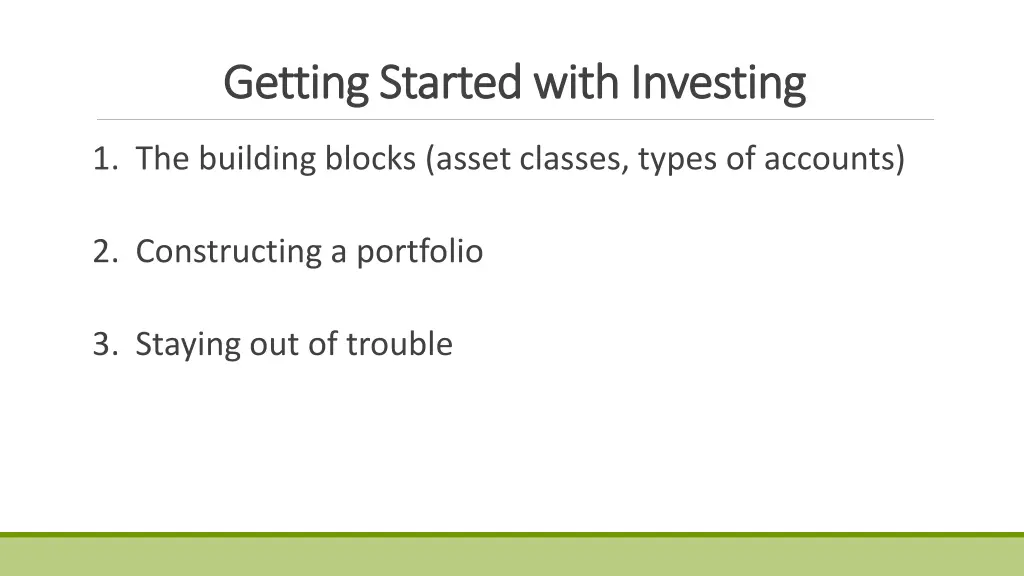 getting started with investing getting started