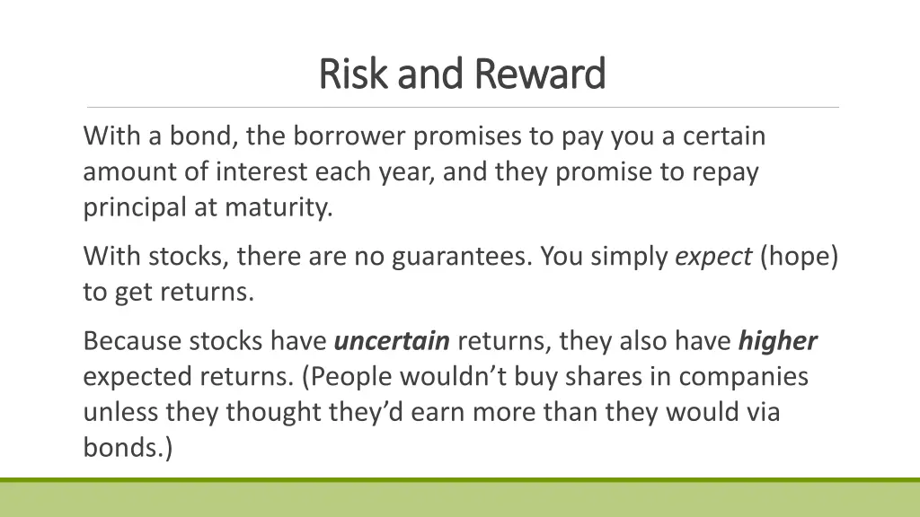 risk and reward risk and reward