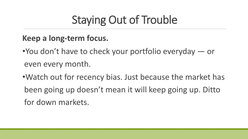 staying out of trouble staying out of trouble