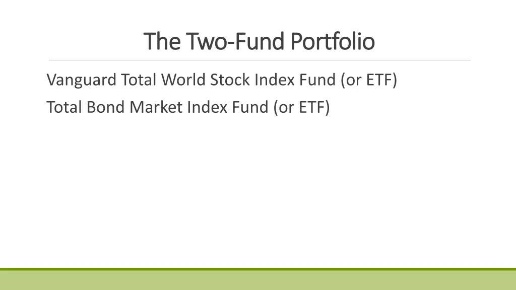 the two the two fund portfolio fund portfolio
