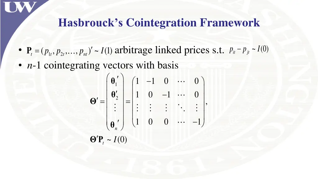 hasbrouck s cointegration framework