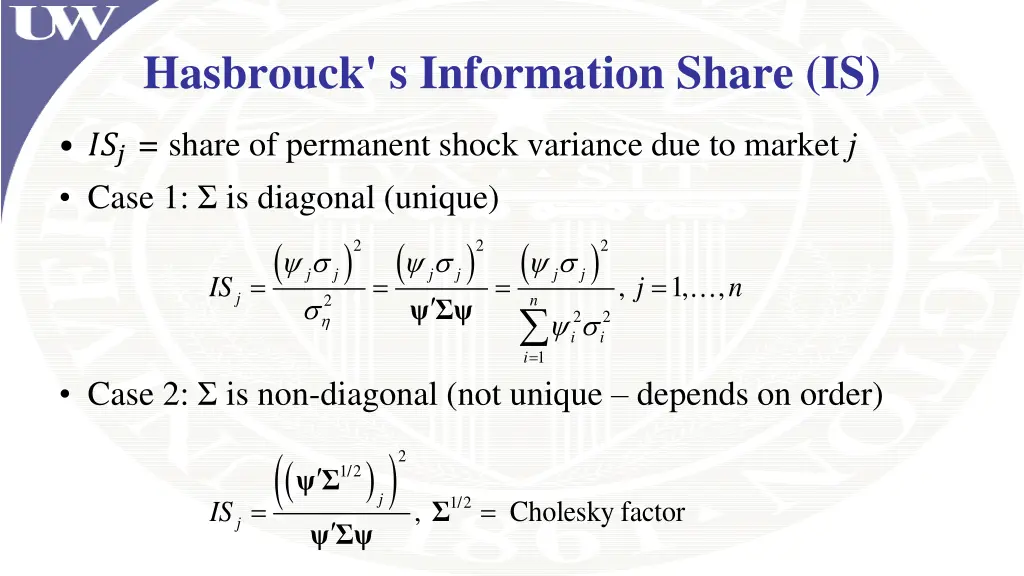 hasbrouck s information share is