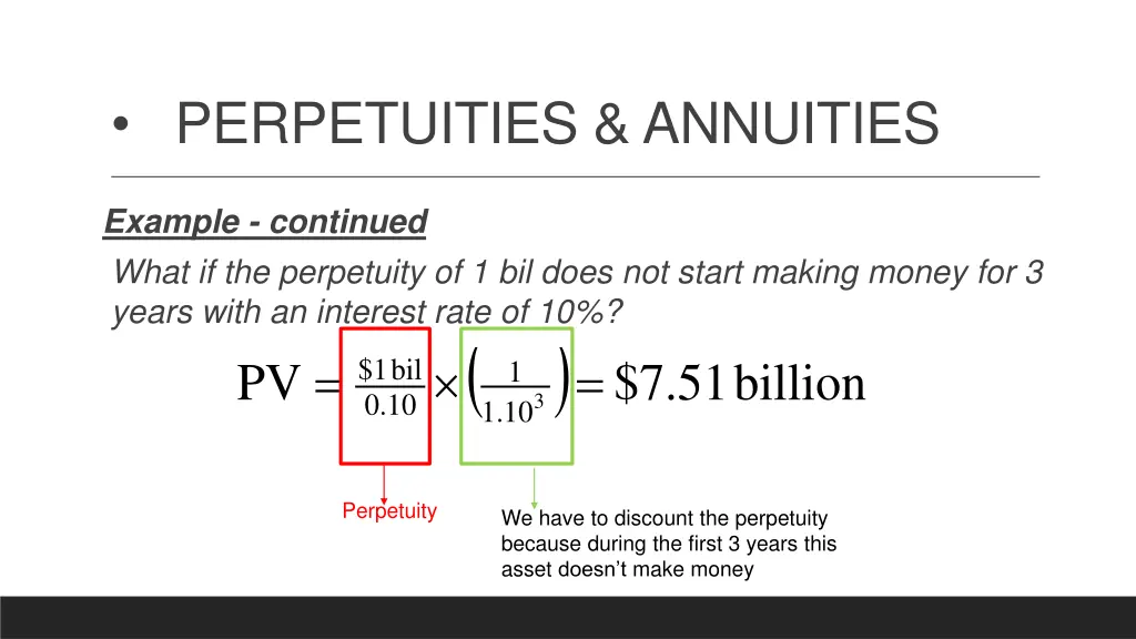 perpetuities annuities 3
