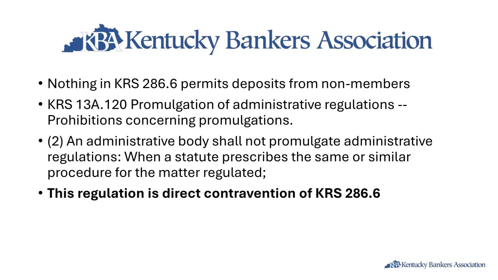 nothing in krs 286 6 permits deposits from 1
