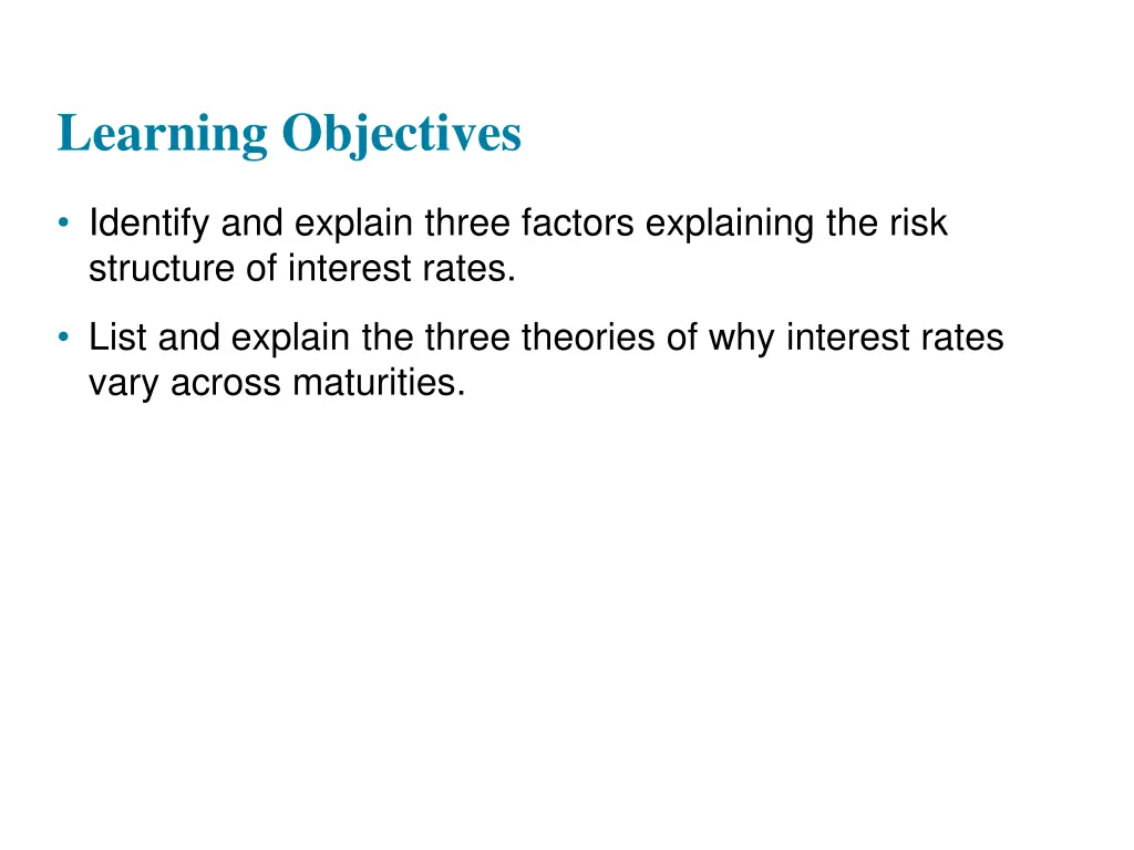 learning objectives
