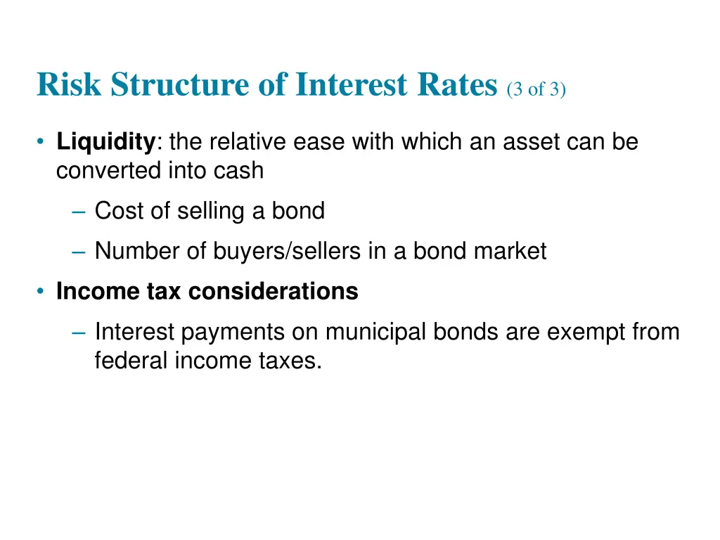 risk structure of interest rates 3 of 3