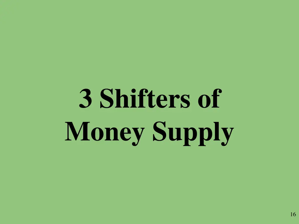 3 shifters of money supply