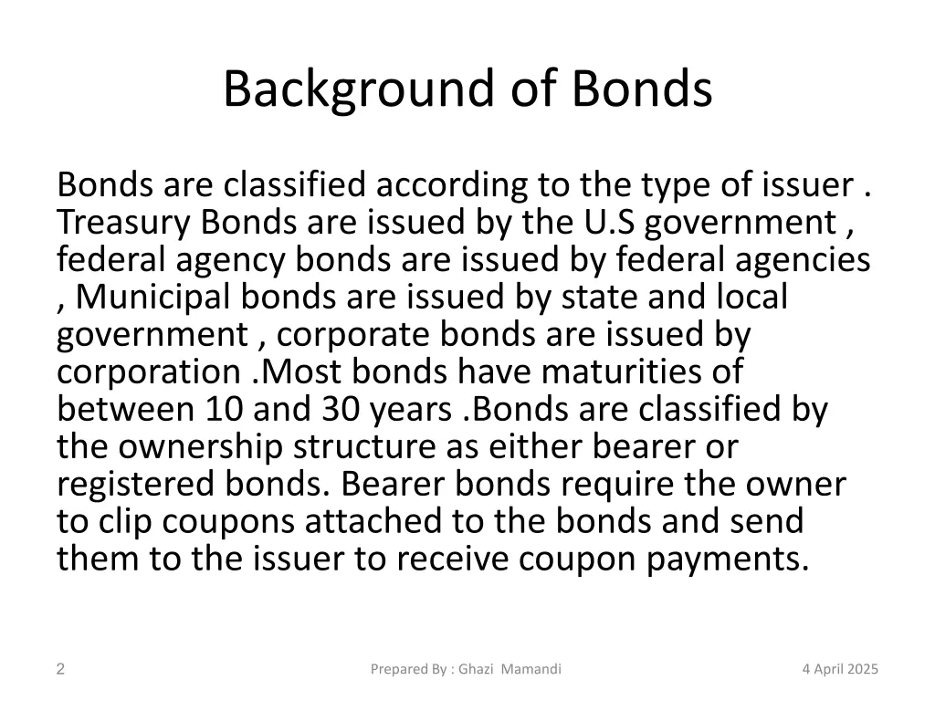 background of bonds