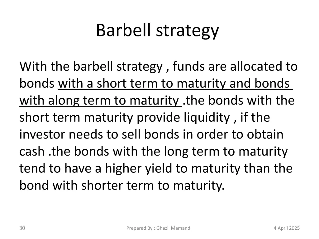 barbell strategy