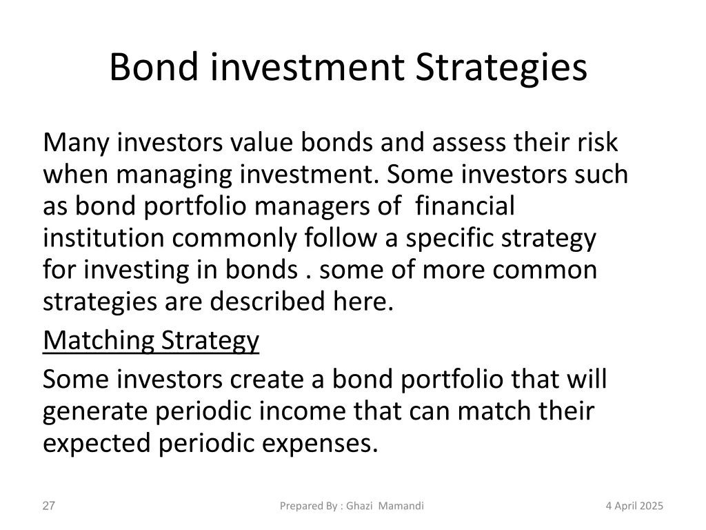 bond investment strategies