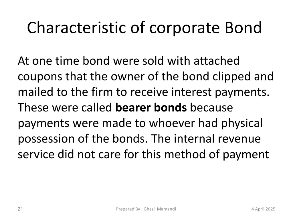characteristic of corporate bond