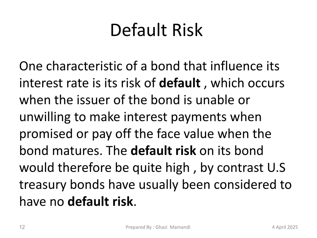 default risk