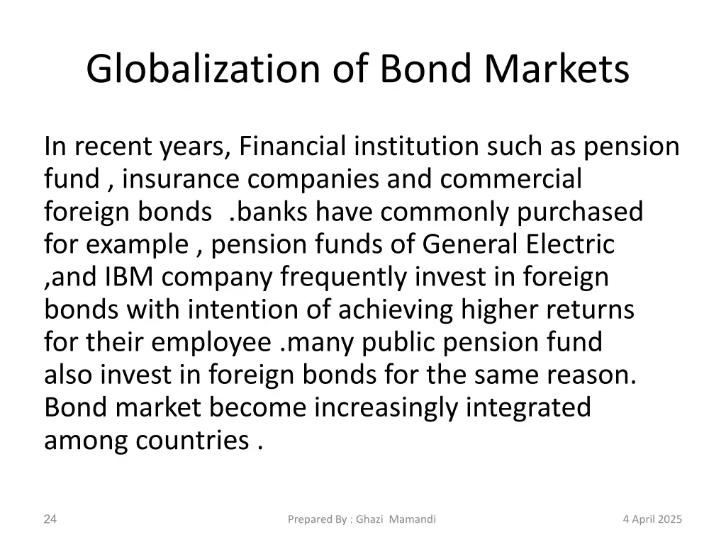 globalization of bond markets