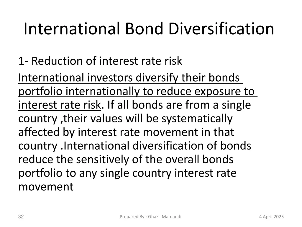 international bond diversification 1