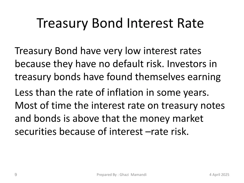 treasury bond interest rate