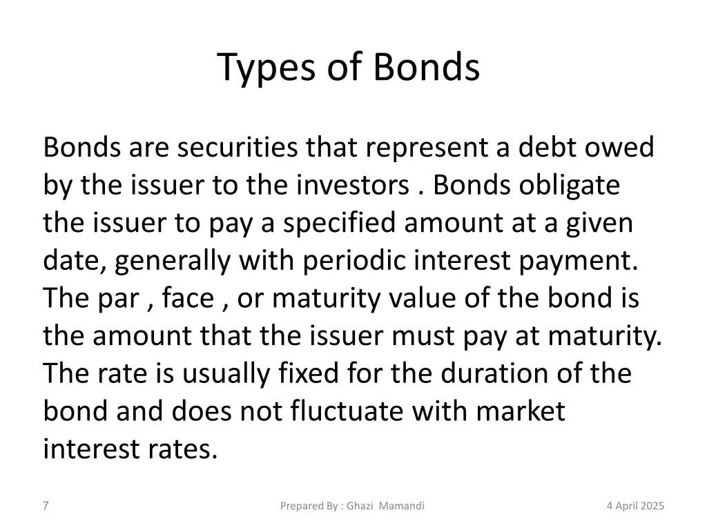 types of bonds