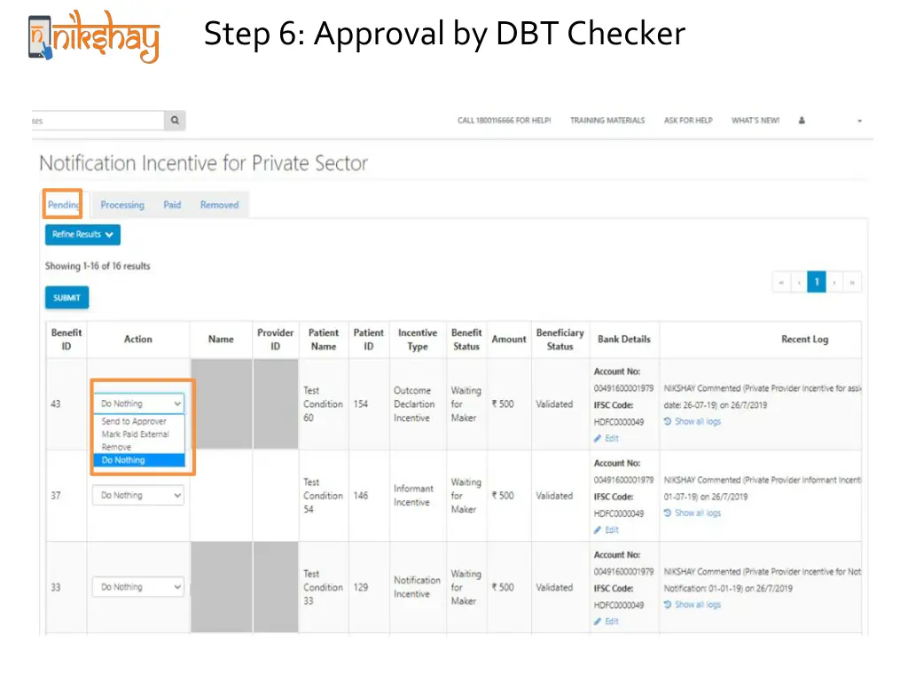 step 6 approval by dbt checker